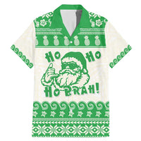 Green Mele Kalikimaka Hawaii Family Matching Mermaid Dress and Hawaiian Shirt Funny Ho Ho Ho Santa Shaka - Polynesian Pride