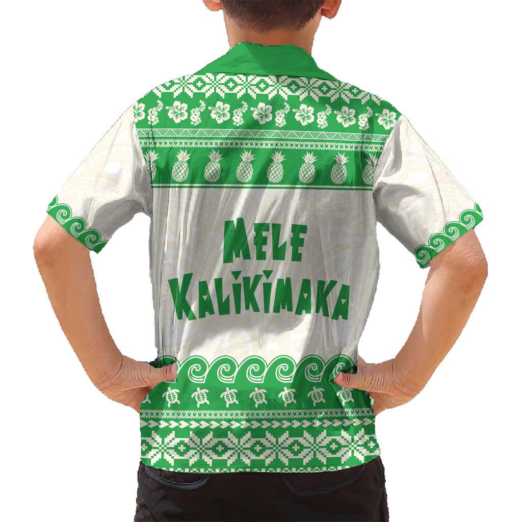 Green Mele Kalikimaka Hawaii Family Matching Off Shoulder Maxi Dress and Hawaiian Shirt Funny Ho Ho Ho Santa Shaka - Polynesian Pride
