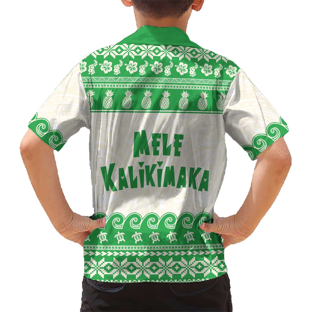 Green Mele Kalikimaka Hawaii Family Matching Puletasi and Hawaiian Shirt Funny Ho Ho Ho Santa Shaka LT14 - Polynesian Pride
