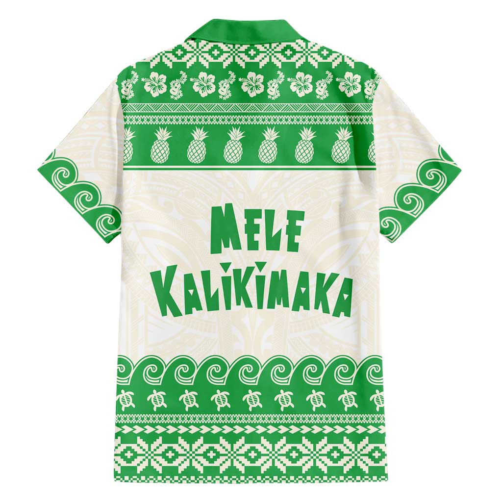 Green Mele Kalikimaka Hawaii Family Matching Puletasi and Hawaiian Shirt Funny Ho Ho Ho Santa Shaka LT14 - Polynesian Pride