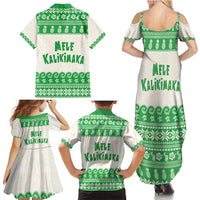 Green Mele Kalikimaka Hawaii Family Matching Summer Maxi Dress and Hawaiian Shirt Funny Ho Ho Ho Santa Shaka - Polynesian Pride