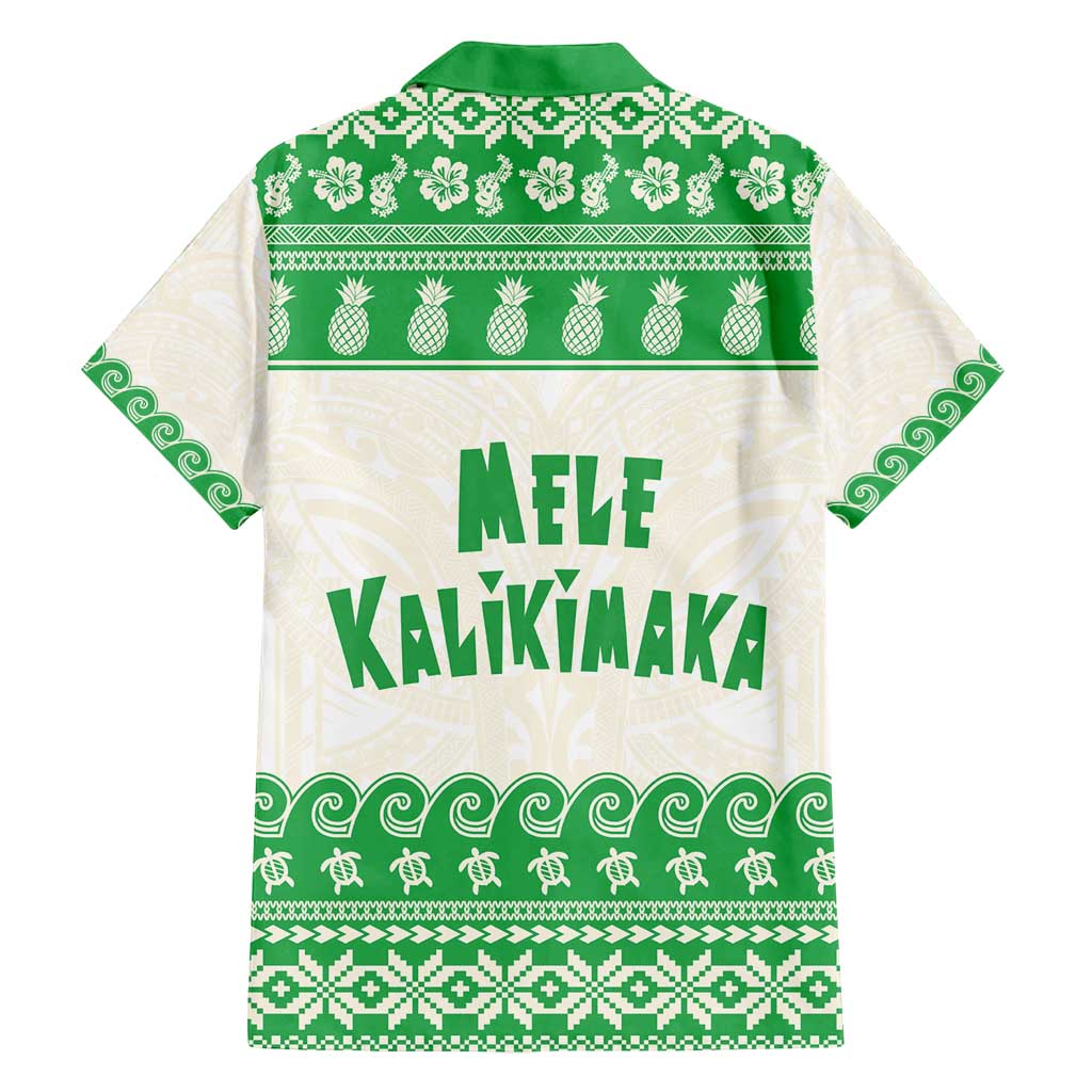 Green Mele Kalikimaka Hawaii Family Matching Summer Maxi Dress and Hawaiian Shirt Funny Ho Ho Ho Santa Shaka - Polynesian Pride