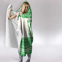 Green Mele Kalikimaka Hawaii Hooded Blanket Funny Ho Ho Ho Santa Shaka - Polynesian Pride