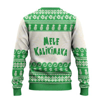 Green Mele Kalikimaka Hawaii Ugly Christmas Sweater Funny Ho Ho Ho Santa Shaka - Polynesian Pride
