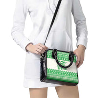 Green Mele Kalikimaka Hawaii Shoulder Handbag Funny Ho Ho Ho Santa Shaka - Polynesian Pride