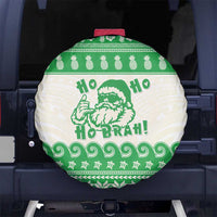 Green Mele Kalikimaka Hawaii Spare Tire Cover Funny Ho Ho Ho Santa Shaka LT14 No hole Green - Polynesian Pride