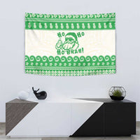 Green Mele Kalikimaka Hawaii Tapestry Funny Ho Ho Ho Santa Shaka - Polynesian Pride