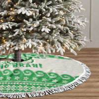 Green Mele Kalikimaka Hawaii Tree Skirt Funny Ho Ho Ho Santa Shaka - Polynesian Pride