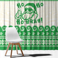 Green Mele Kalikimaka Hawaii Window Curtain Funny Ho Ho Ho Santa Shaka - Polynesian Pride