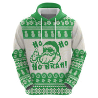 Green Mele Kalikimaka Hawaii Zip Hoodie Funny Ho Ho Ho Santa Shaka - Polynesian Pride