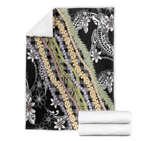 Black Palaka Hawaii Leis Blanket Hawaiian-plaid Elegant Tropical Vibes - Polynesian Pride