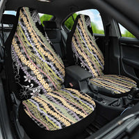 Black Palaka Hawaii Leis Car Seat Cover Hawaiian-plaid Elegant Tropical Vibes - Polynesian Pride