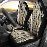 Black Palaka Hawaii Leis Car Seat Cover Hawaiian-plaid Elegant Tropical Vibes - Polynesian Pride