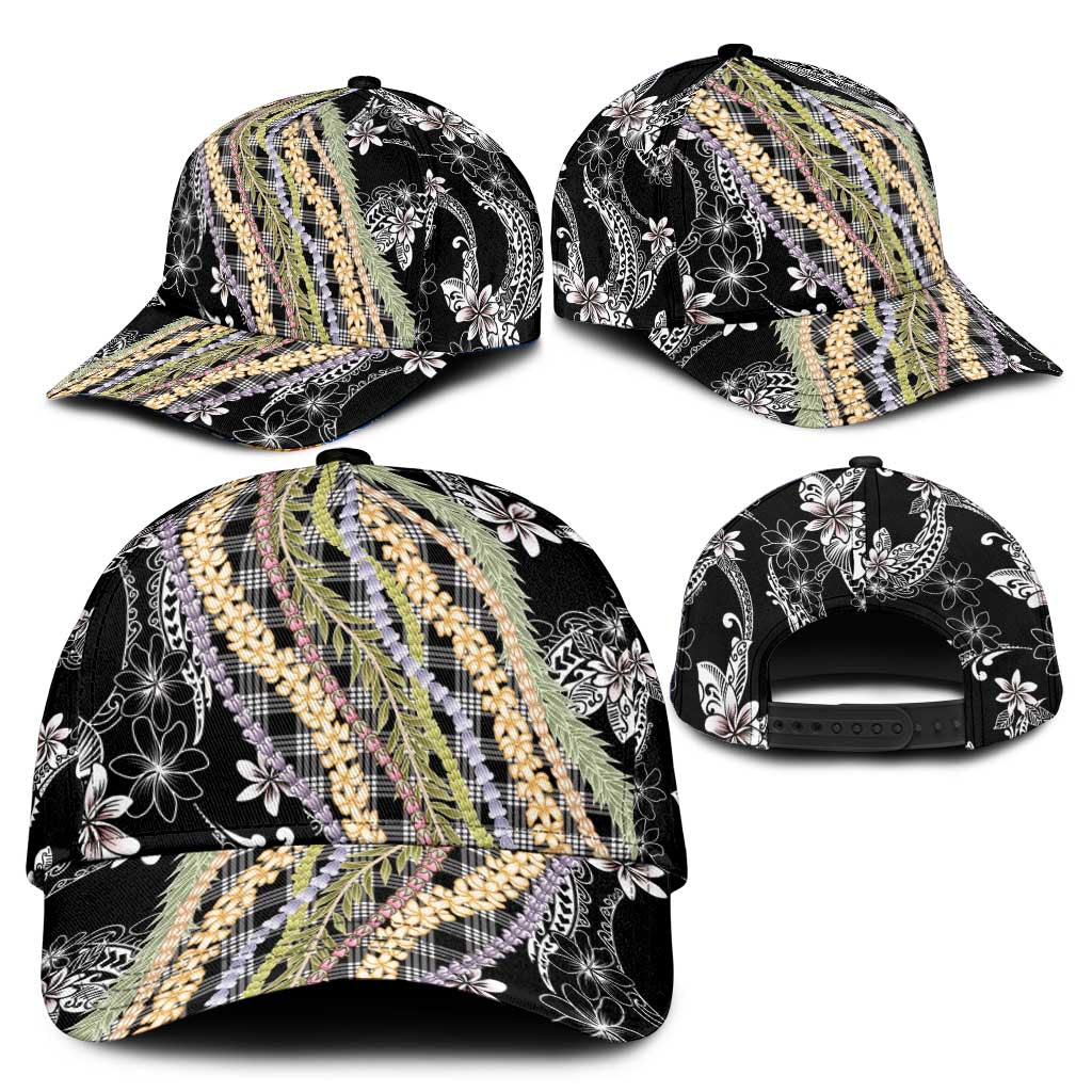 Black Palaka Hawaii Leis Classic Cap Hawaiian-plaid Elegant Tropical Vibes - Polynesian Pride