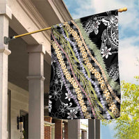Black Palaka Hawaii Leis Garden Flag Hawaiian-plaid Elegant Tropical Vibes - Polynesian Pride