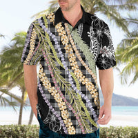 Black Palaka Hawaii Leis Hawaiian Shirt Hawaiian-plaid Elegant Tropical Vibes - Polynesian Pride