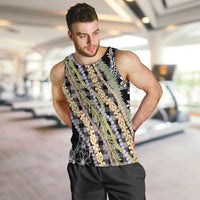 Black Palaka Hawaii Leis Men Tank Top Hawaiian-plaid Elegant Tropical Vibes - Polynesian Pride