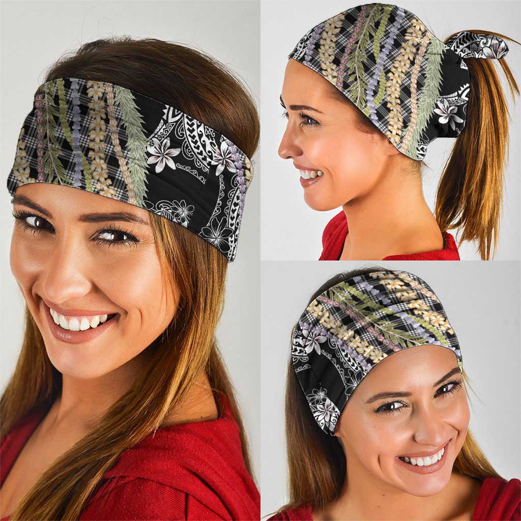 Black Palaka Hawaii Leis Neck Gaiter Hawaiian-plaid Elegant Tropical Vibes - Polynesian Pride