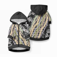 Black Palaka Hawaii Leis Pet Hoodie Hawaiian-plaid Elegant Tropical Vibes