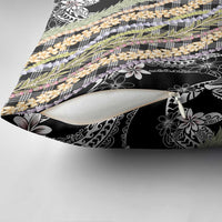 Black Palaka Hawaii Leis Pillow Cover Hawaiian-plaid Elegant Tropical Vibes - Polynesian Pride