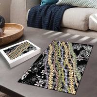 Black Palaka Hawaii Leis Puzzle Hawaiian-plaid Elegant Tropical Vibes - Polynesian Pride