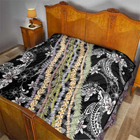 Black Palaka Hawaii Leis Quilt Hawaiian-plaid Elegant Tropical Vibes - Polynesian Pride