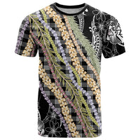 Black Palaka Hawaii Leis T Shirt Hawaiian-plaid Elegant Tropical Vibes - Polynesian Pride