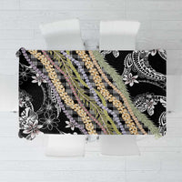 Black Palaka Hawaii Leis Tablecloth Hawaiian-plaid Elegant Tropical Vibes - Polynesian Pride