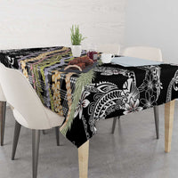 Black Palaka Hawaii Leis Tablecloth Hawaiian-plaid Elegant Tropical Vibes - Polynesian Pride