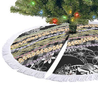 Black Palaka Hawaii Leis Tree Skirt Hawaiian-plaid Elegant Tropical Vibes - Polynesian Pride