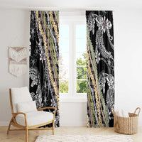 Black Palaka Hawaii Leis Window Curtain Hawaiian-plaid Elegant Tropical Vibes LT14 - Polynesian Pride