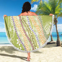 Green Palaka Hawaii Leis Beach Blanket Hawaiian-plaid Elegant Tropical Vibes - Polynesian Pride