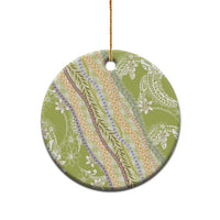 Green Palaka Hawaii Leis Ceramic Ornament Hawaiian-plaid Elegant Tropical Vibes - Polynesian Pride