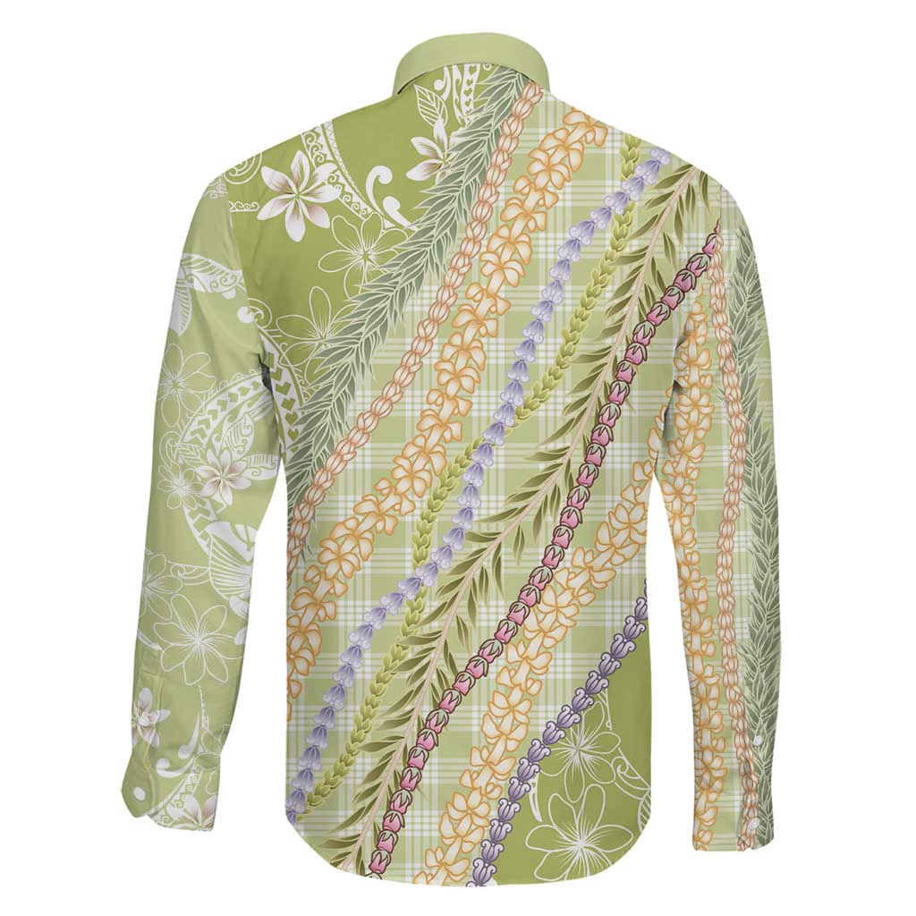 Green Palaka Hawaii Leis Family Matching Puletasi and Hawaiian Shirt Hawaiian-plaid Elegant Tropical Vibes - Polynesian Pride