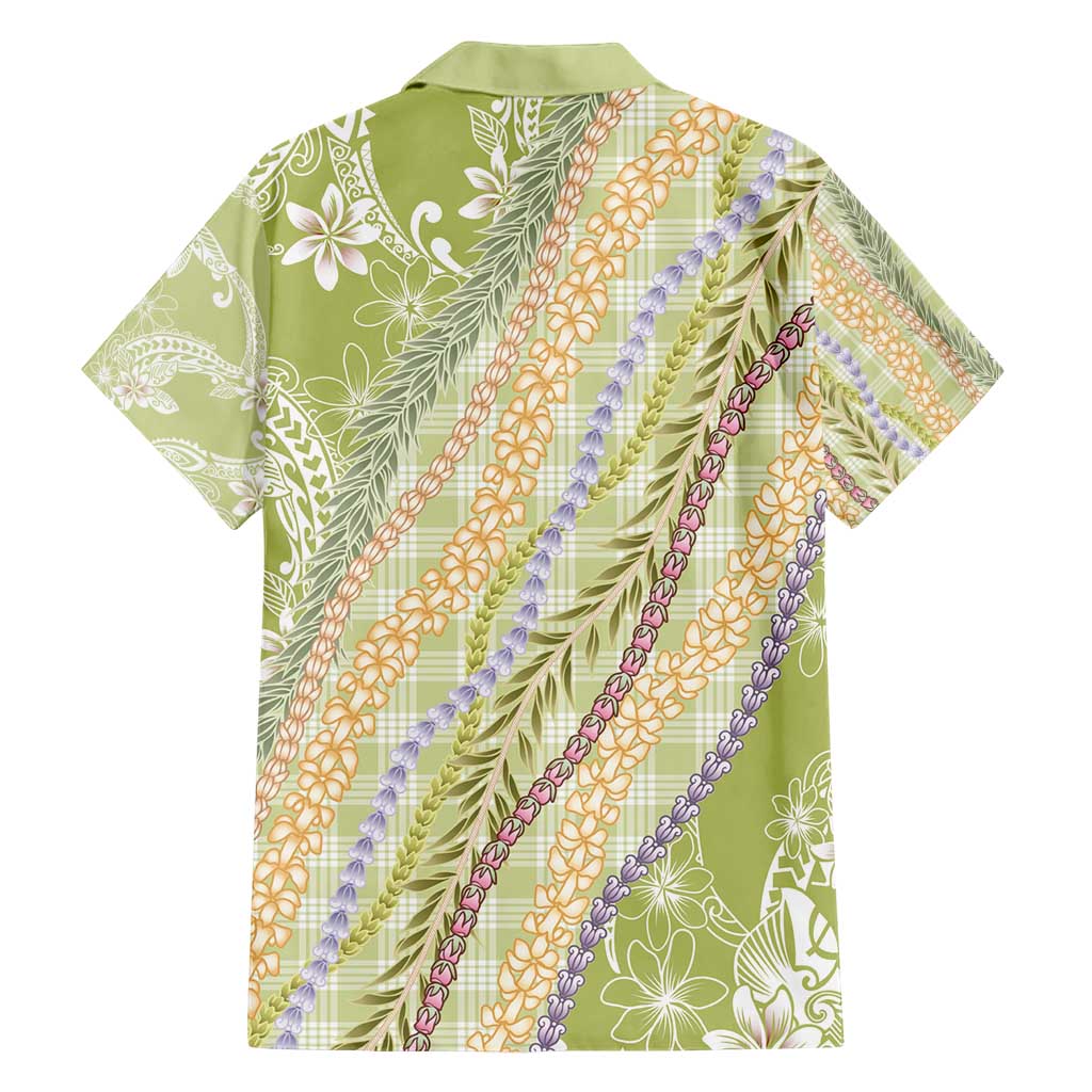 Green Palaka Hawaii Leis Hawaiian Shirt Hawaiian-plaid Elegant Tropical Vibes - Polynesian Pride