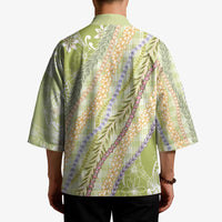 Green Palaka Hawaii Leis Kimono Hawaiian-plaid Elegant Tropical Vibes - Polynesian Pride