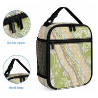 Green Palaka Hawaii Leis Lunch Bag Hawaiian-plaid Elegant Tropical Vibes