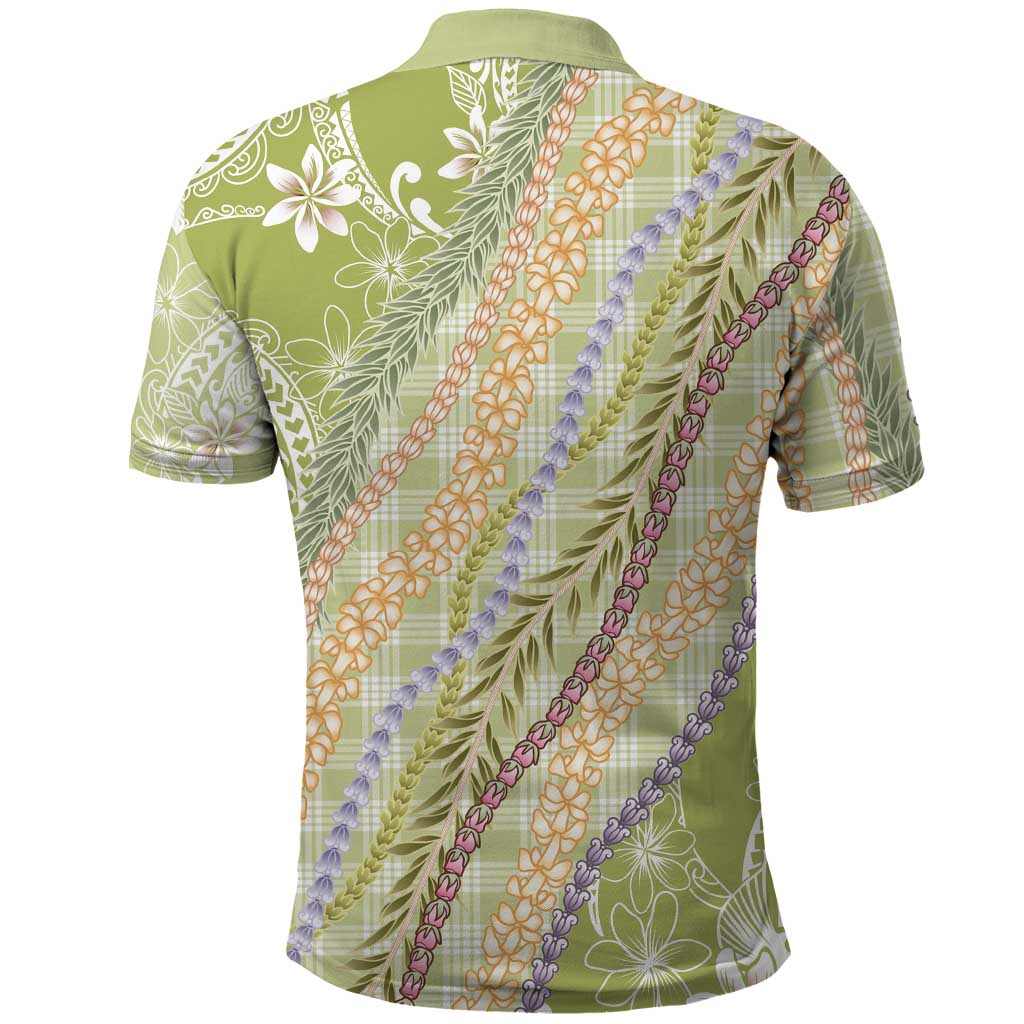 Green Palaka Hawaii Leis Polo Shirt Hawaiian-plaid Elegant Tropical Vibes - Polynesian Pride