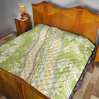 Green Palaka Hawaii Leis Quilt Hawaiian-plaid Elegant Tropical Vibes - Polynesian Pride