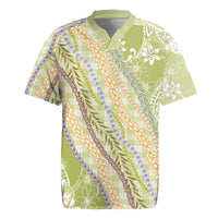 Green Palaka Hawaii Leis Rugby Jersey Hawaiian-plaid Elegant Tropical Vibes - Polynesian Pride
