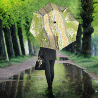 Green Palaka Hawaii Leis Umbrella Hawaiian-plaid Elegant Tropical Vibes - Polynesian Pride