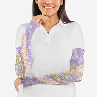 Purple Palaka Hawaii Leis Arm Sleeves Hawaiian-plaid Elegant Tropical Vibes - Polynesian Pride