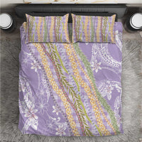 Purple Palaka Hawaii Leis Bedding Set Hawaiian-plaid Elegant Tropical Vibes - Polynesian Pride