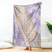Purple Palaka Hawaii Leis Blanket Hawaiian-plaid Elegant Tropical Vibes - Polynesian Pride