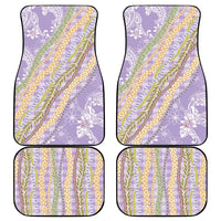 Purple Palaka Hawaii Leis Car Mats Hawaiian-plaid Elegant Tropical Vibes - Polynesian Pride