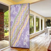 Purple Palaka Hawaii Leis Door Cover Hawaiian-plaid Elegant Tropical Vibes - Polynesian Pride