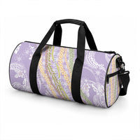 Purple Palaka Hawaii Leis Duffle Bag Hawaiian-plaid Elegant Tropical Vibes