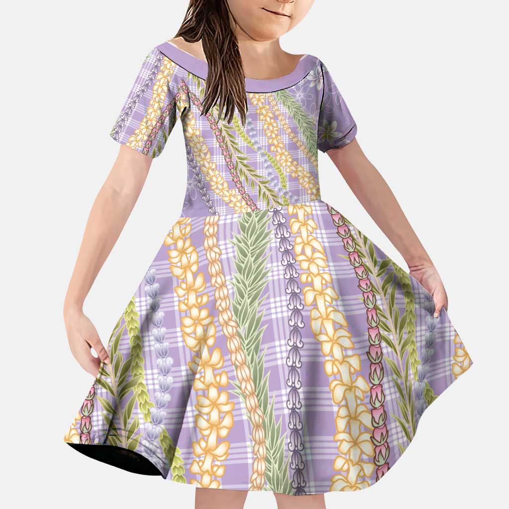 Purple Palaka Hawaii Leis Family Matching Puletasi and Hawaiian Shirt Hawaiian-plaid Elegant Tropical Vibes - Polynesian Pride