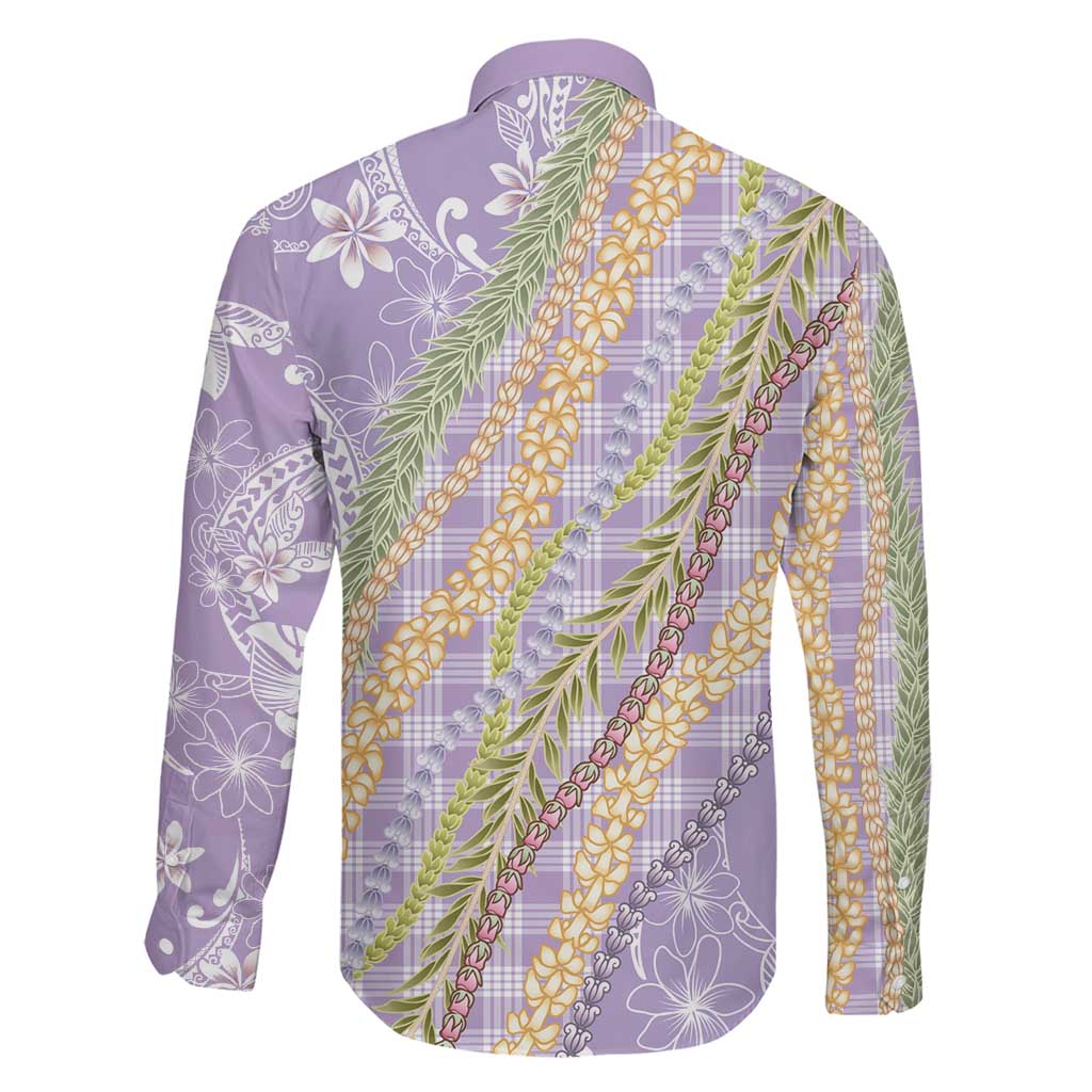Purple Palaka Hawaii Leis Family Matching Puletasi and Hawaiian Shirt Hawaiian-plaid Elegant Tropical Vibes - Polynesian Pride