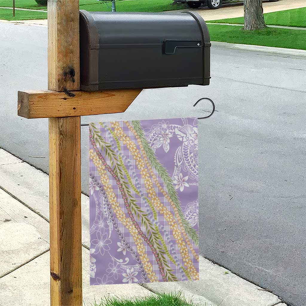 Purple Palaka Hawaii Leis Garden Flag Hawaiian-plaid Elegant Tropical Vibes - Polynesian Pride